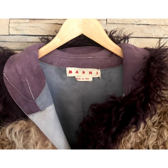 Marni Patchwork Shearling Jacket Size 42 - Picture 6 of 8